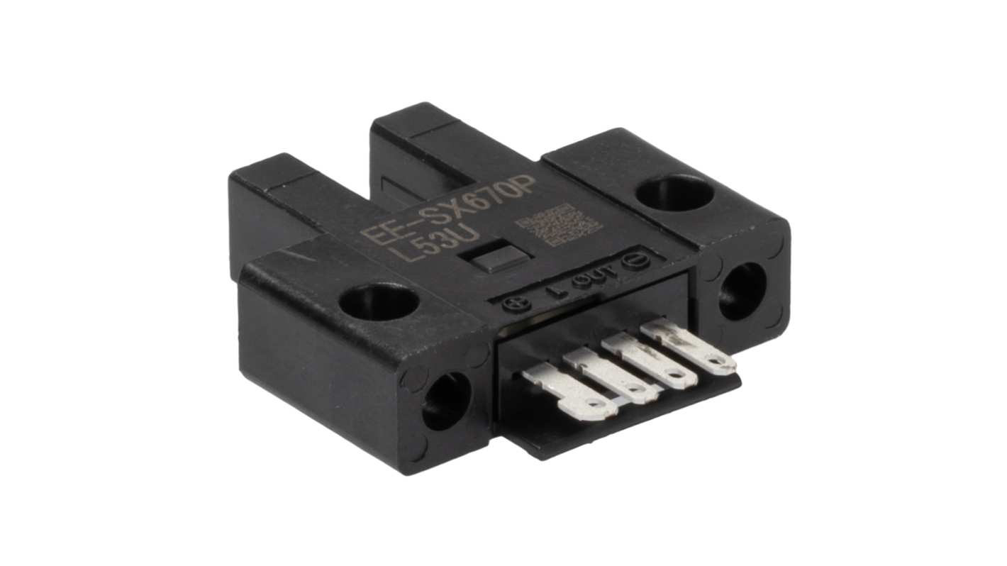 Sensore fotoelettrico a forcella Omron, a fascio diretto, rilevamento 5 mm, uscita PNP