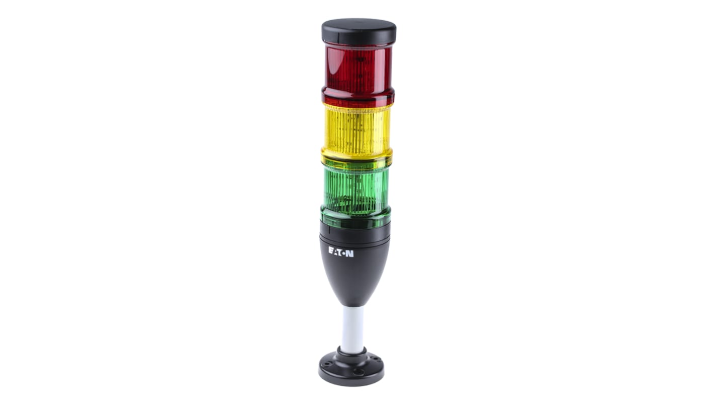 Eaton Series Red/Yellow/Green Signal Tower, 3 Lights, 24 V ac/dc, Base Mount