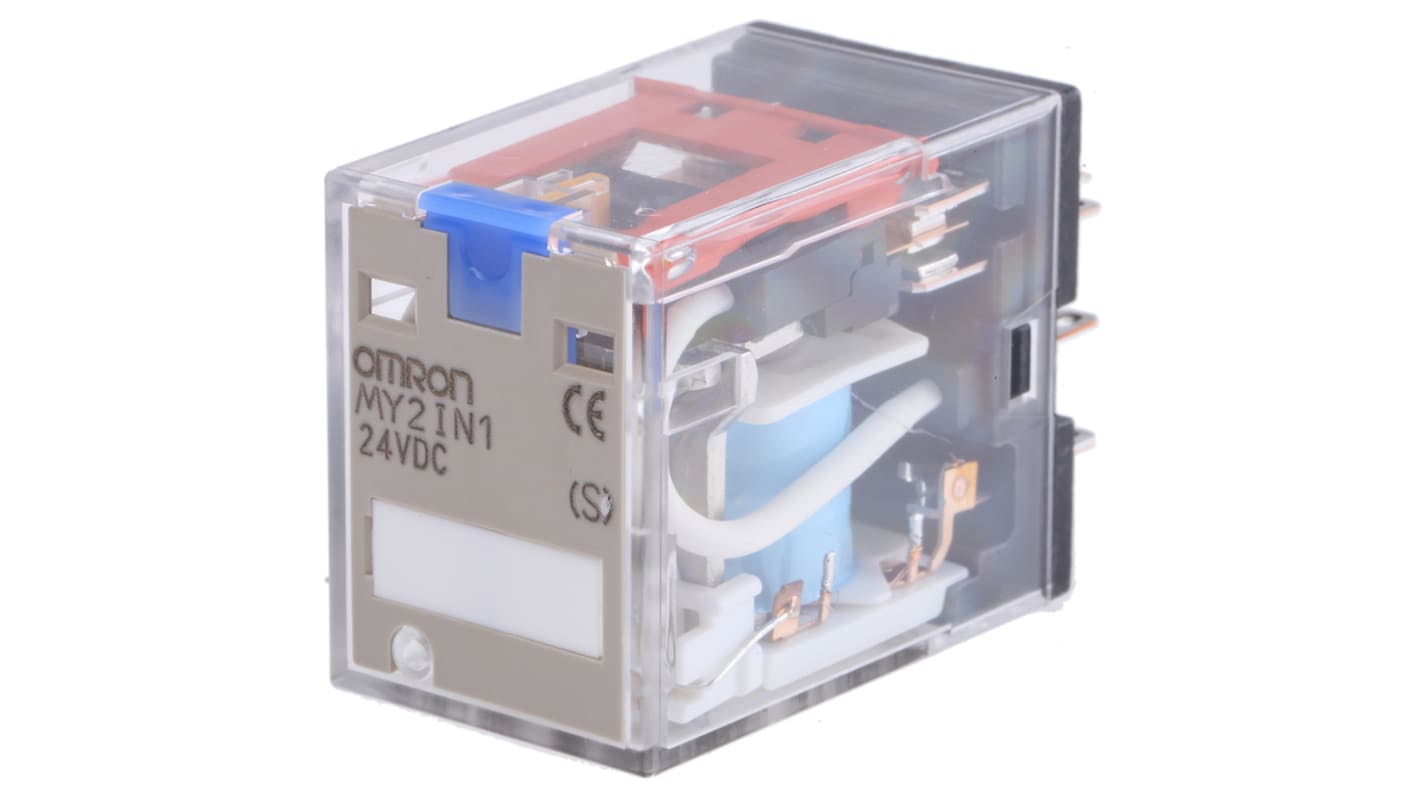 Omron Plug In Latching Power Relay, 24V dc Coil, DPDT