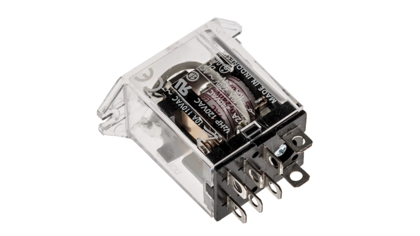 Omron Flange Mount Power Relay, DPDT