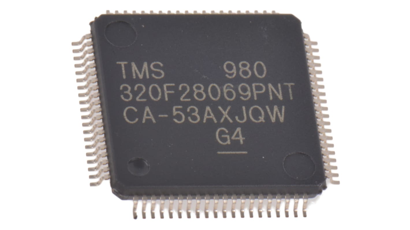 Microcontrolador Texas Instruments TMS320F28069PNT, núcleo C28x de 32bit, RAM 100 Kb, 90MHZ, LQFP de 80 pines