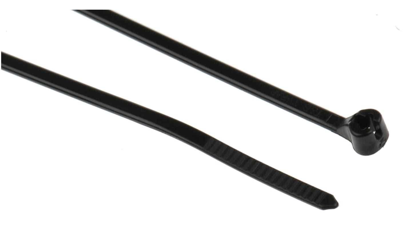 Thomas & Betts Cable Ties, Weather Resistant, 203.2mm x 2.29 mm, Black Nylon, Pk-1000