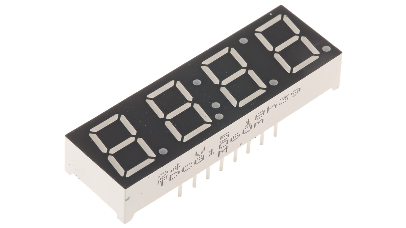 Vishay LEDディスプレイ, 4桁, 緑, 数字表示器, 7セグメント Vishay LEDディスプレイ, 4桁, 緑, 数字表示器, 7セグメント