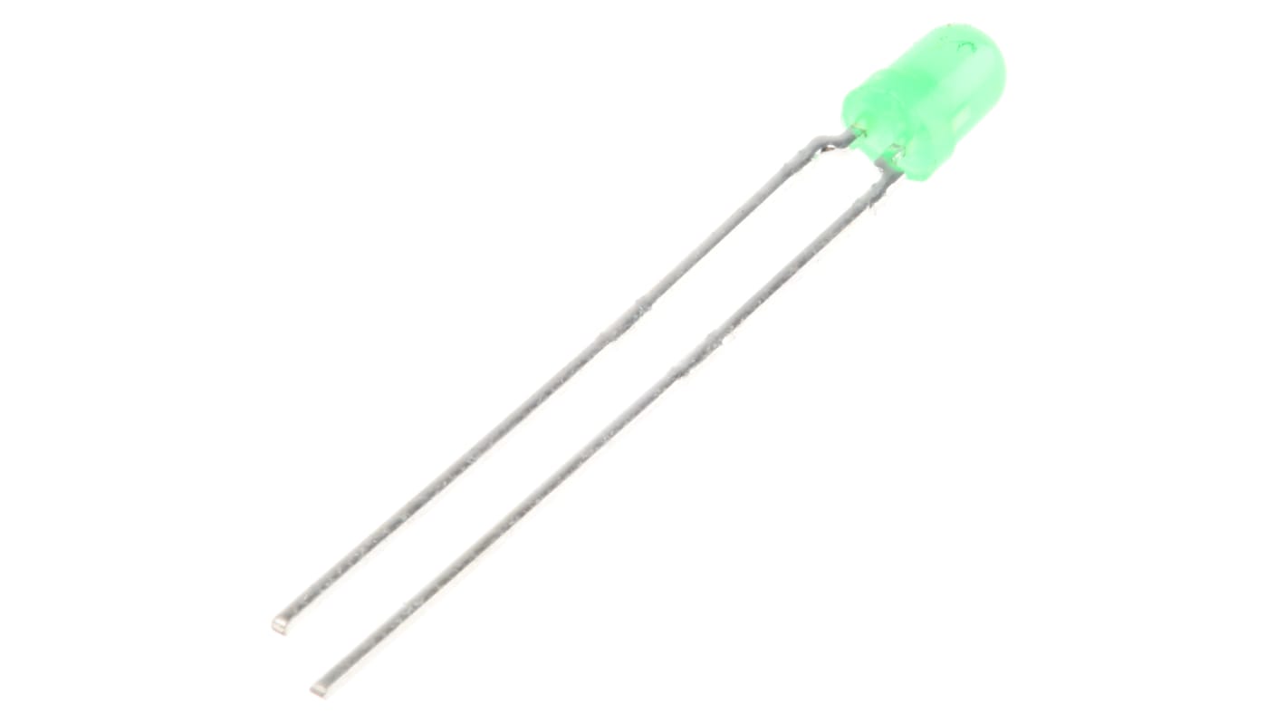 Vishay 直插LED, 绿光, 3mm (T-1), 2针, 575 nm