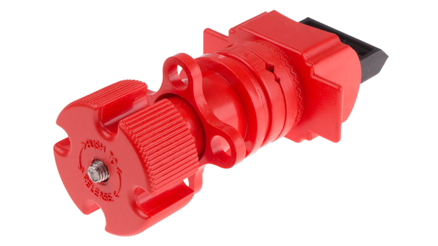 RS PRO Red 4-Lock ABS, Nylon, Stainless Steel Universal Valve Lockout, 10mm Shackle, 15mm Attachment