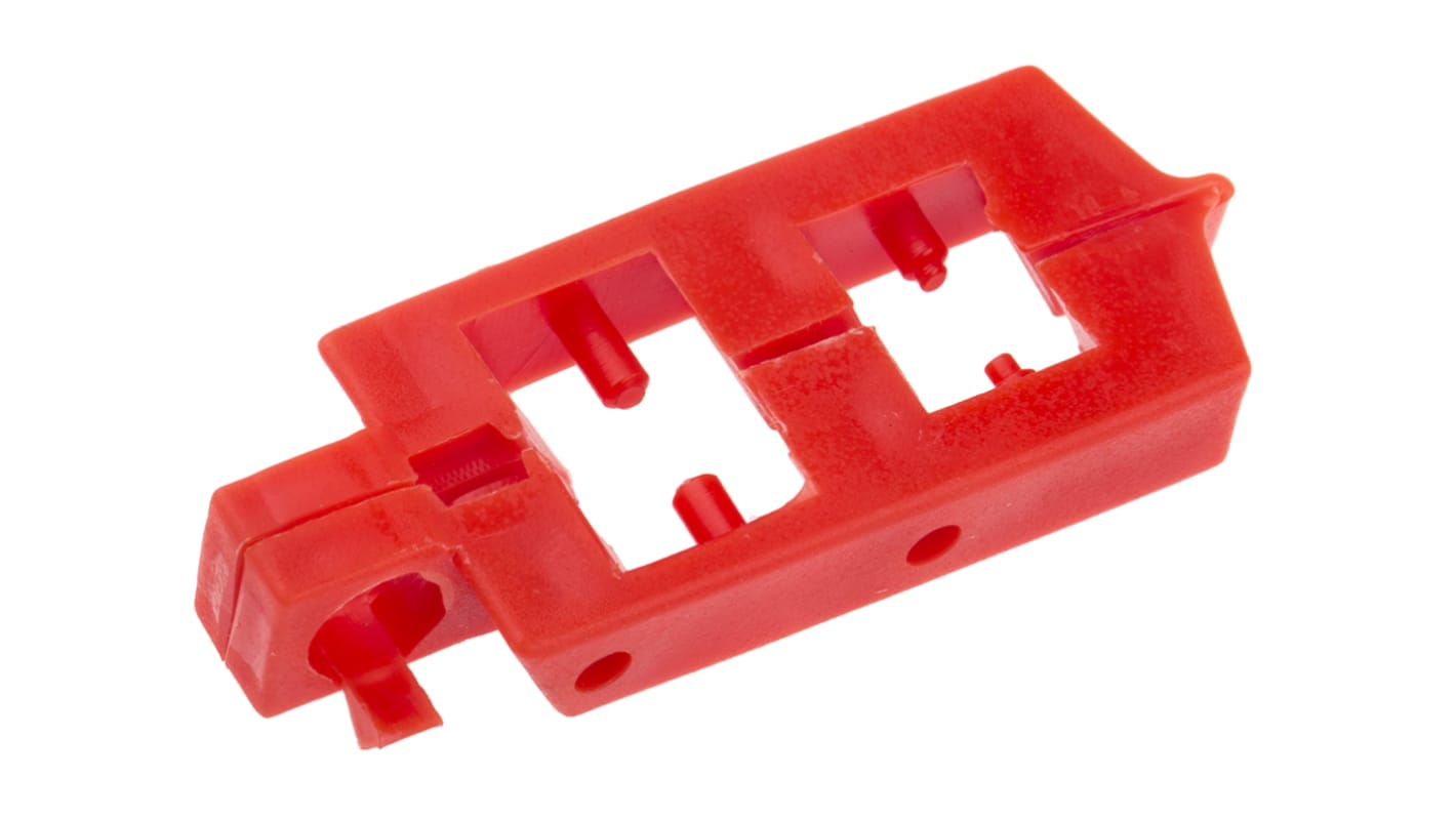 RS PRO Red 1-Lock Random Polypropylene (PP) Single-Pole Breaker Lockout, 7mm Shackle, 14mm Attachment