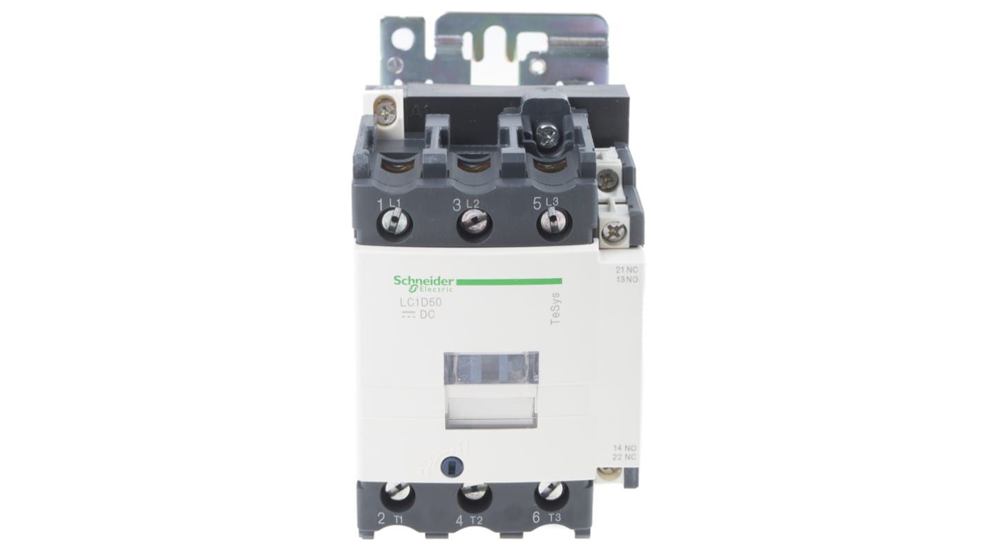 Schneider Electric 接触器, 22 kW, 线圈24 V 直流, 触点50 A, 600 V 交流, 3P, 3 常开, LC1D系列