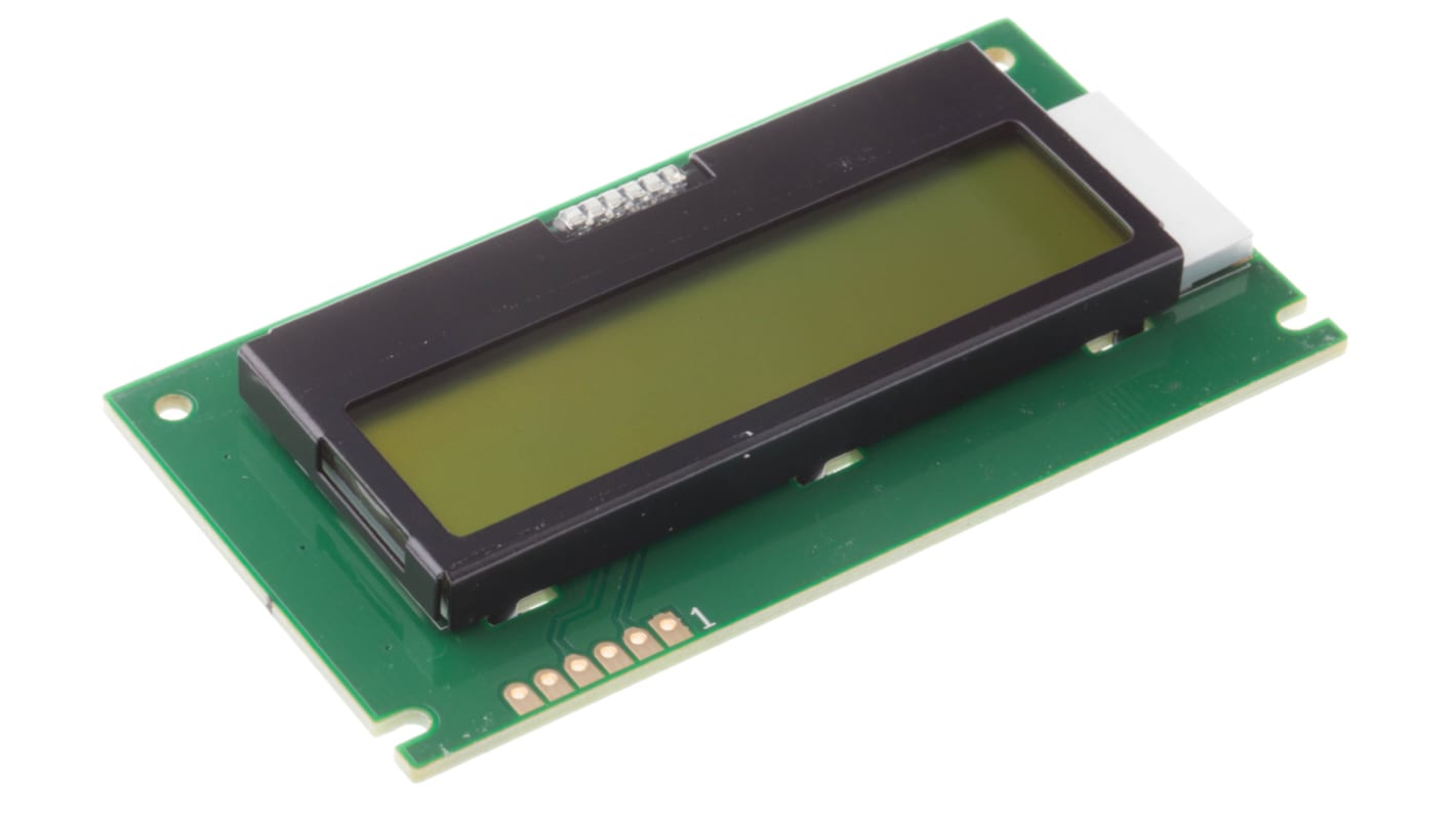 Midas MC21605E6W-SPTLYI Alphanumeric LCD Display Yellow-Green, 2 Rows by 16 Characters, Transflective