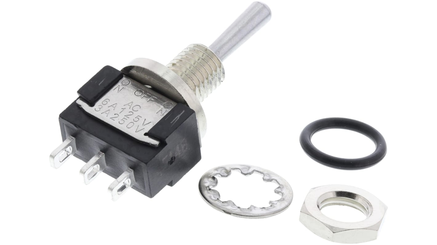 Interruttore a levetta IP67 (On)-Off-(On) SPDT con terminali A saldare