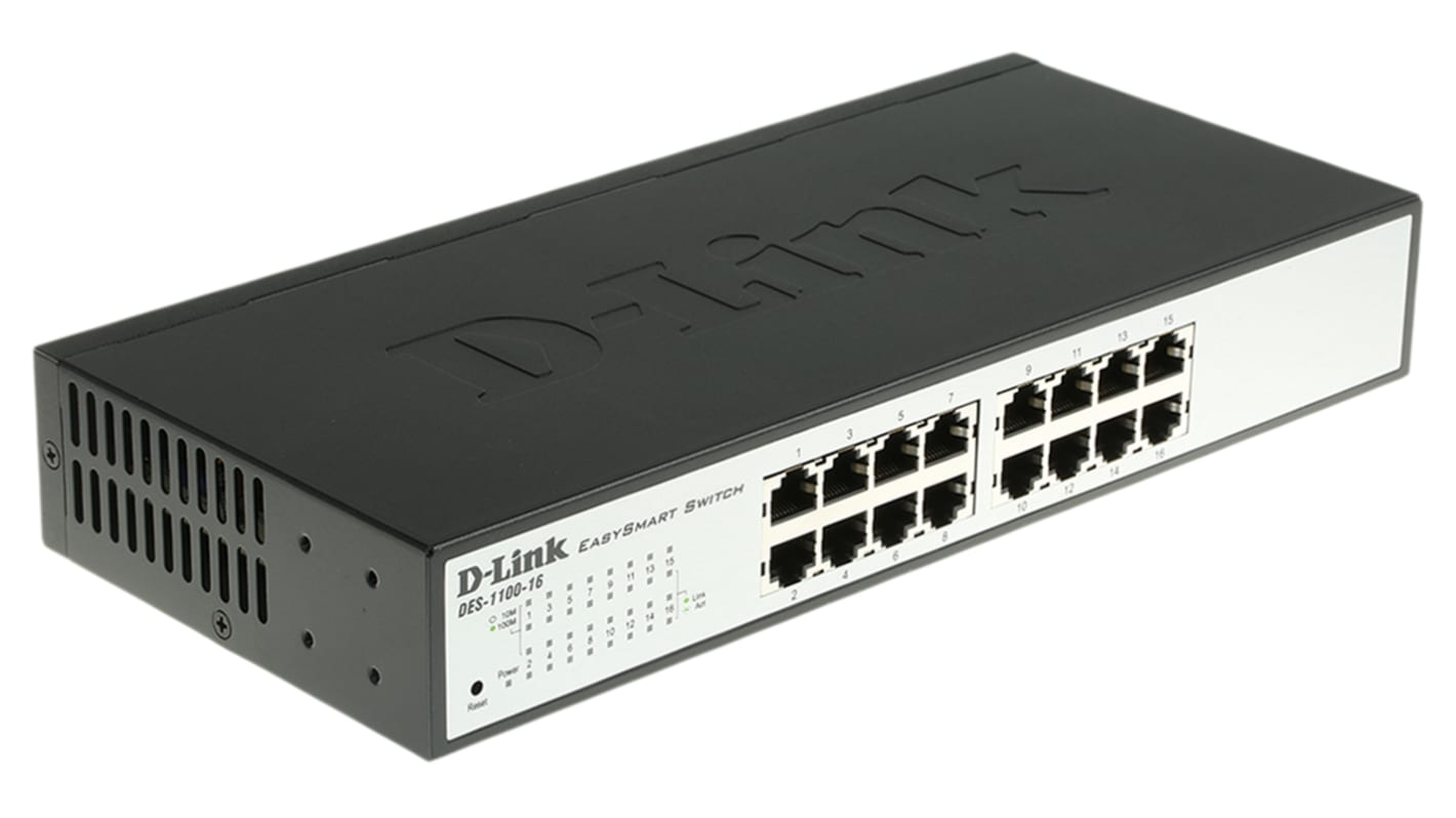 D-Link DES-1100-16 Ethernet-Switch Desktop 16-Port Smart 10/100Mbit/s 280 x 125 x 44mm