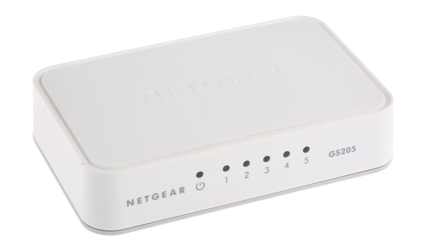 Netgear GS205, Unmanaged 5 Port Ethernet Switch Type G - British 3-Pin