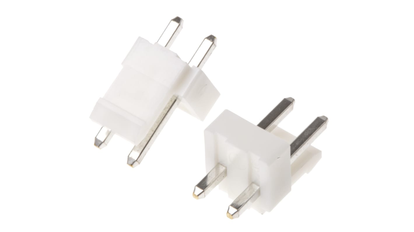 JST 2p单排排针 直向线对板连接器, 3.96mm间距, 10.0A, 250.0 V, THT安装, VH系列