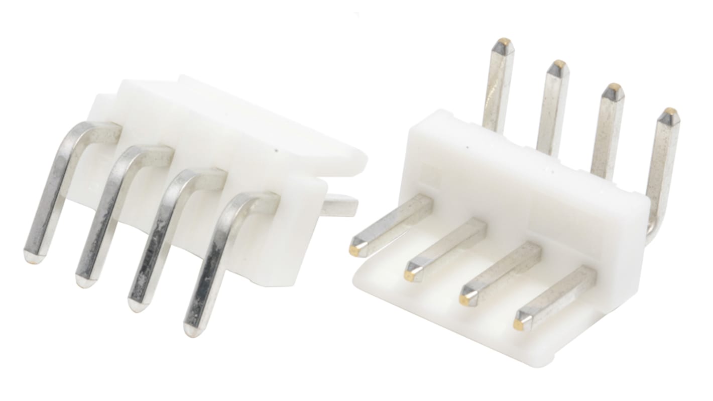 File di contatti PCB JST, 4 vie, 1 fila, passo 3.96mm