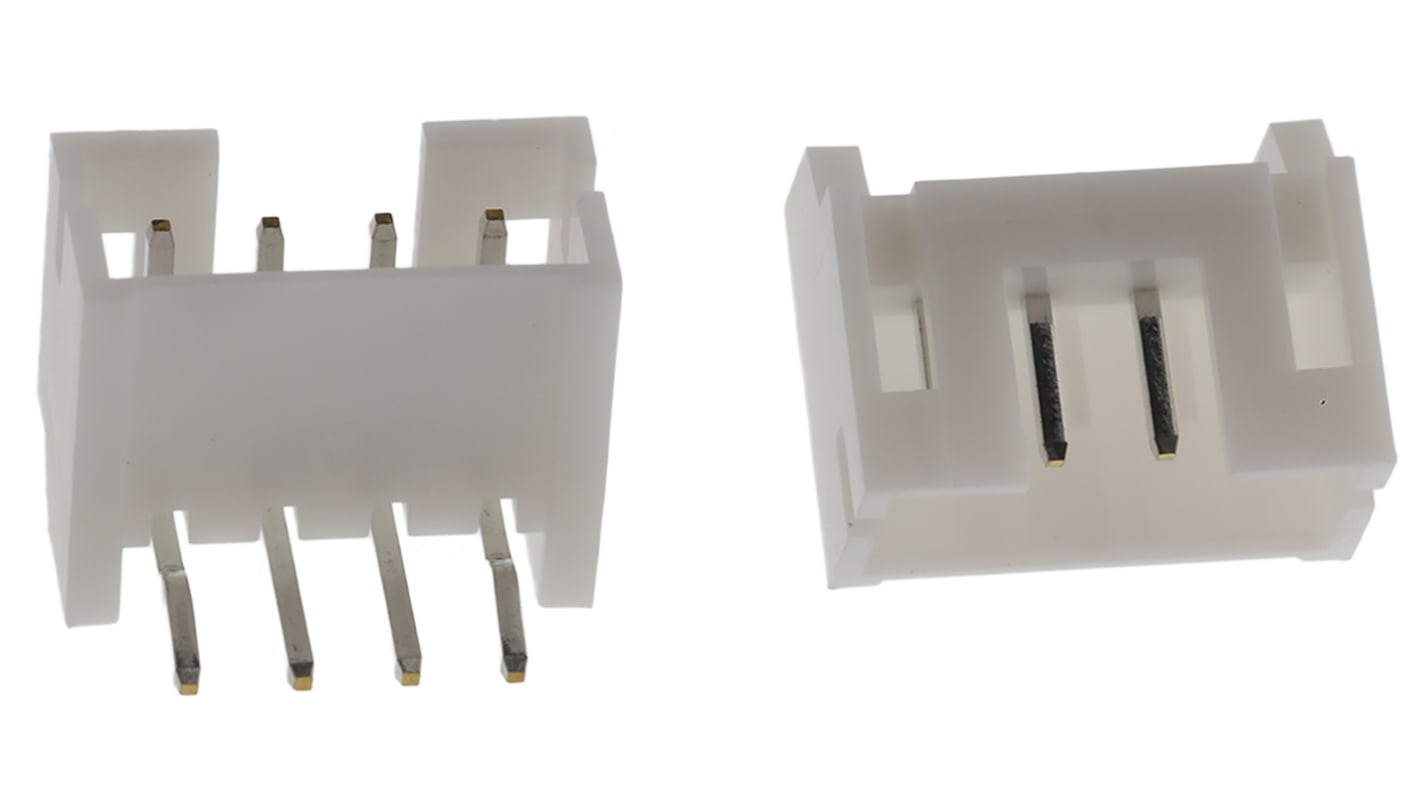 JST PH Series Right Angle Through Hole PCB Header, 4 Contact(s), 2.0mm Pitch, 1 Row(s), Shrouded