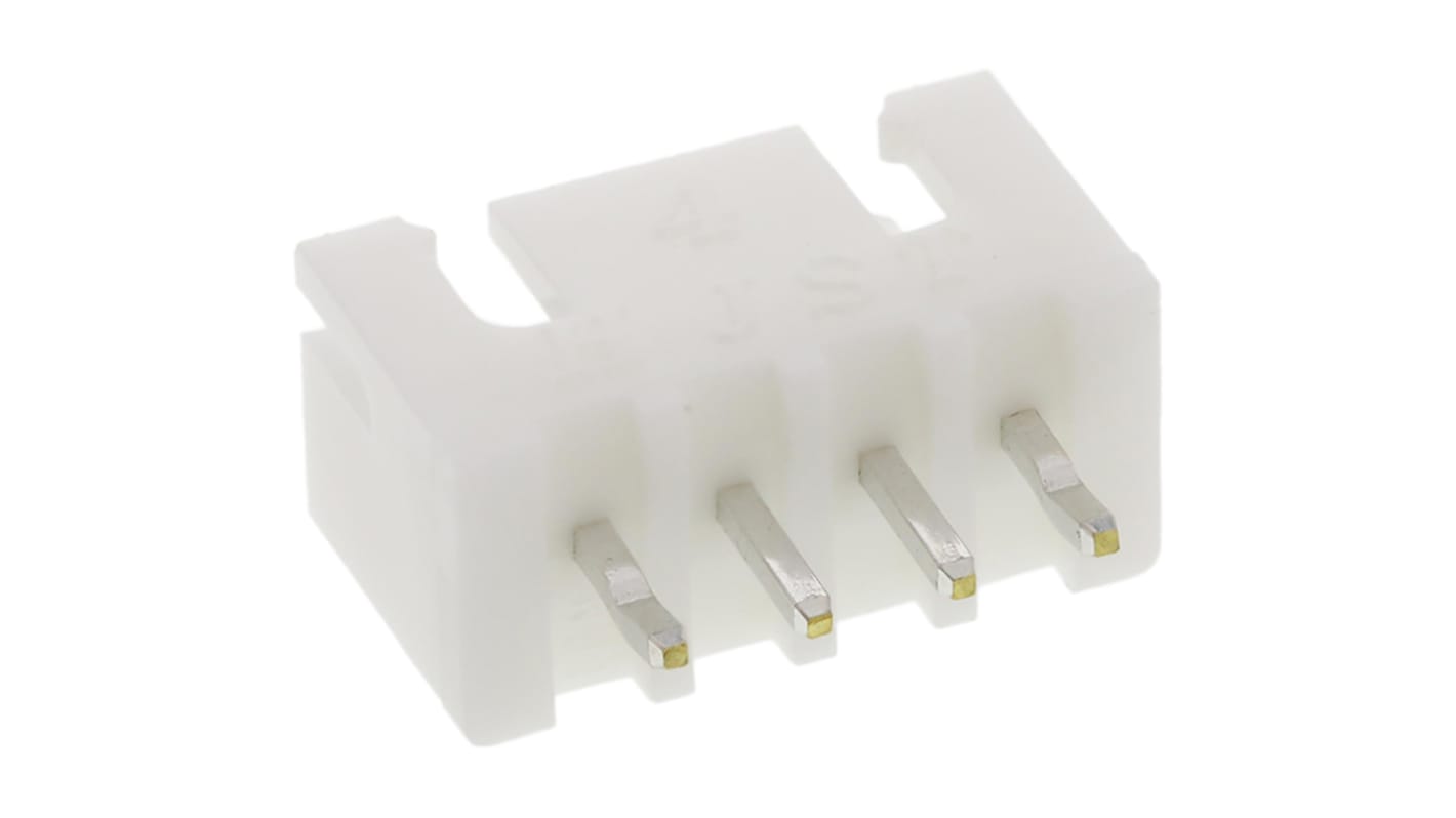 JST XH Series Straight Through Hole PCB Header, 4 Contact(s), 2.5mm Pitch, 1 Row(s), Shrouded