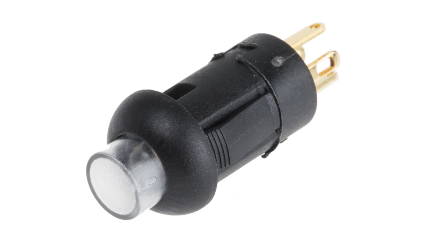 RS PRO Illuminated Miniature Push Button Switch, Momentary, PCB, 8mm Cutout, SPST, Red LED, 30V dc