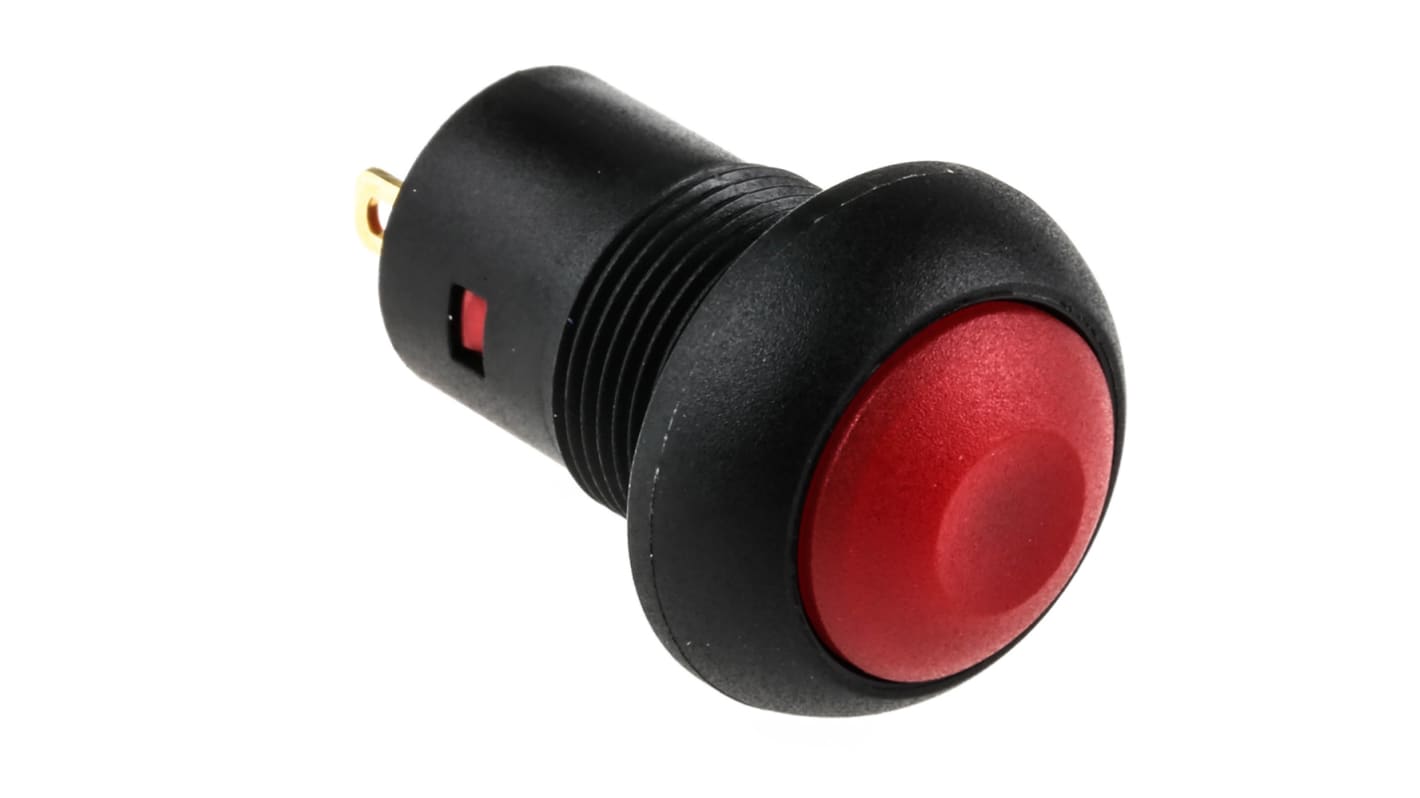 RS PRO 微型按钮开关, Φ13.6mm开孔, PCB安装, 闭锁操作, 红色圆盖, 单刀单掷, IP67