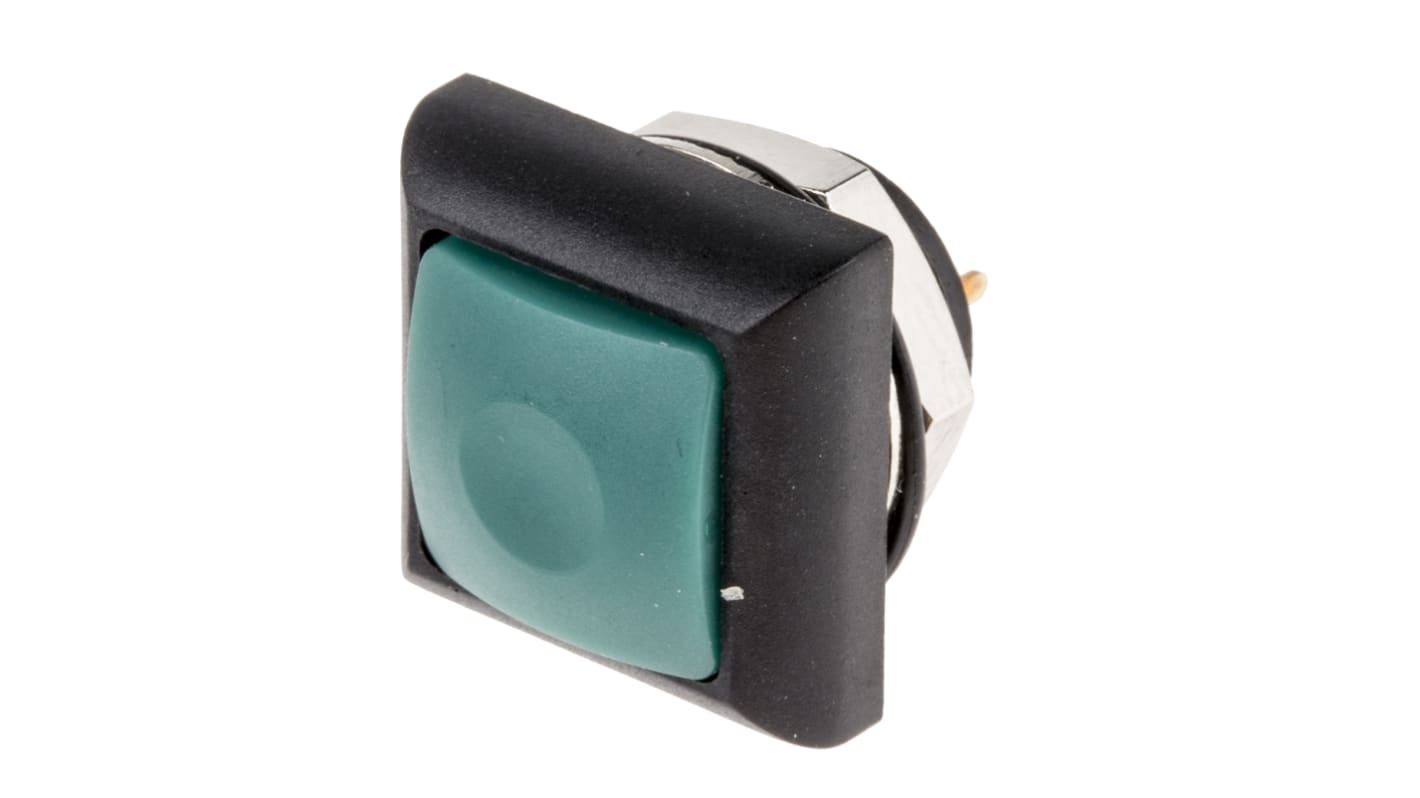 Interruptor de Botón Pulsador RS PRO, color de botón Verde, SPST, acción momentánea, 400 mA a 32 V ac, 30V dc, PCB, IP67