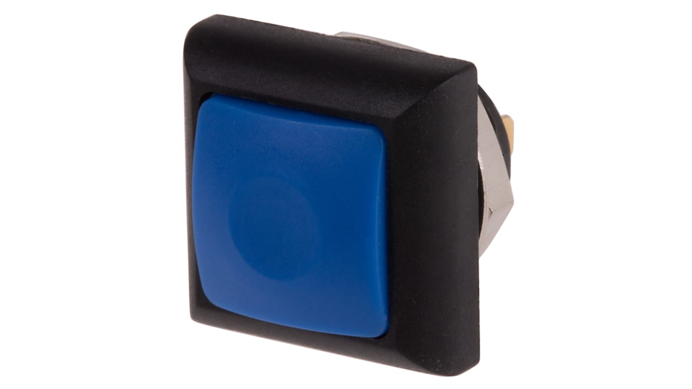 RS PRO 按钮开关, Φ13.6mm开孔, PCB安装, 瞬时操作, 蓝色正方形, 单刀单掷, IP67