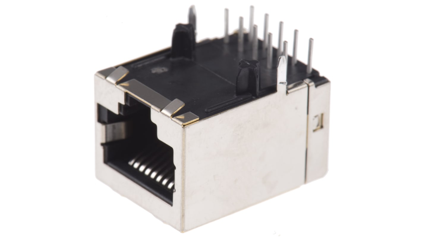 TE Connectivity 5558070 Series Female RJ45 Connector, PCB Mount, Cat3 Right Angle 1 Port 10 -Way