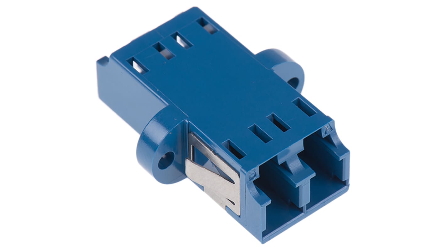 Adattatore per fibra ottica TE Connectivity, Single Mode, Duplex, Blu