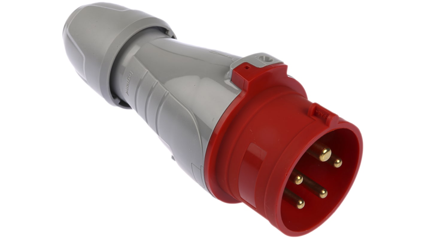 Legrand, P17 Tempra Pro IP44 Red Cable Mount 3P + N + E Industrial Power Plug, Rated At 16A, 415 V