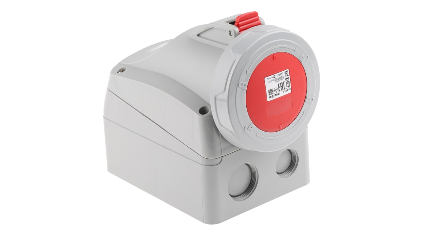 Connettore di alimentazione industriale Legrand P17 Tempra Pro Femmina, 3P + N + E, 32A, Montaggio a muro