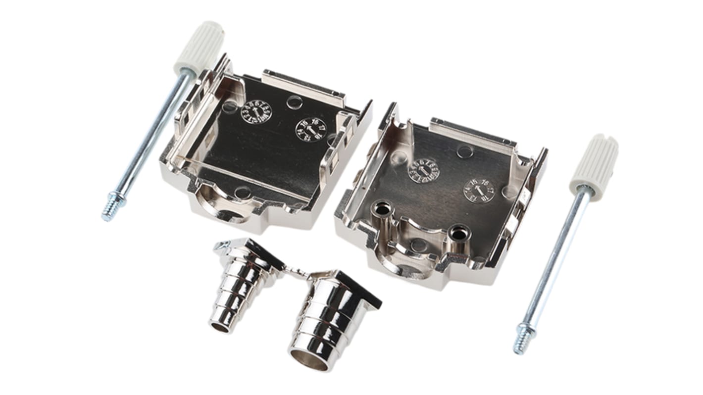 MH Connectors MHDPPK-T/M Series ABS D Sub Backshell, 9 Way, Strain Relief