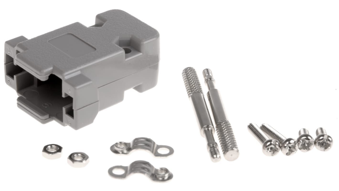 MH Connectors MHCCOV Series ABS D Sub Backshell, 9 Way, Strain Relief