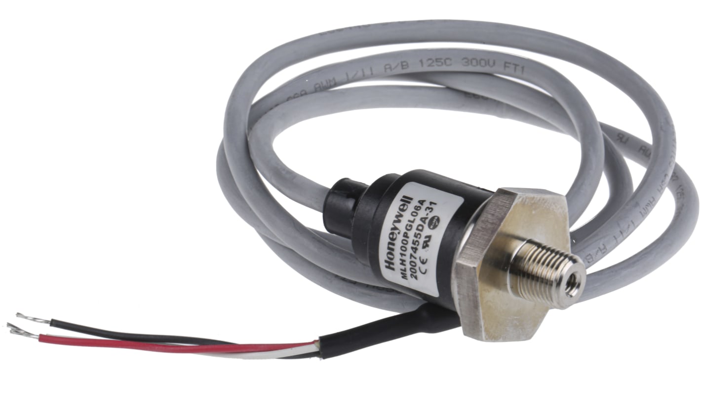 Honeywell Pressure Sensor, 0psi Min, 100psi Max, Amplified Output, Relative Reading