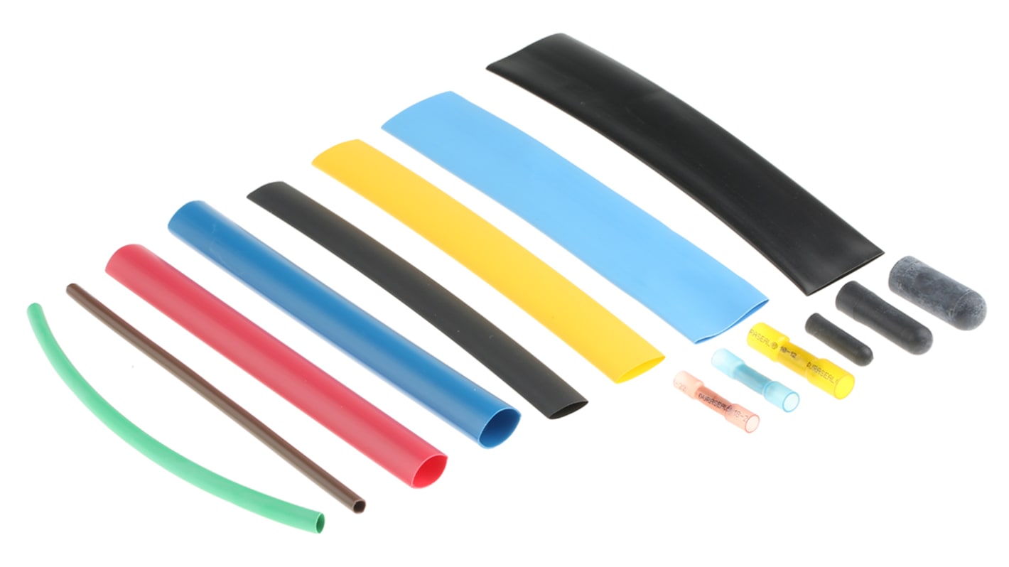 Alpha Wire Heat Shrink Tubing, Black Assortiment Sleeve Dia. x Assortiment Length, FIT Shrink Tubing Series