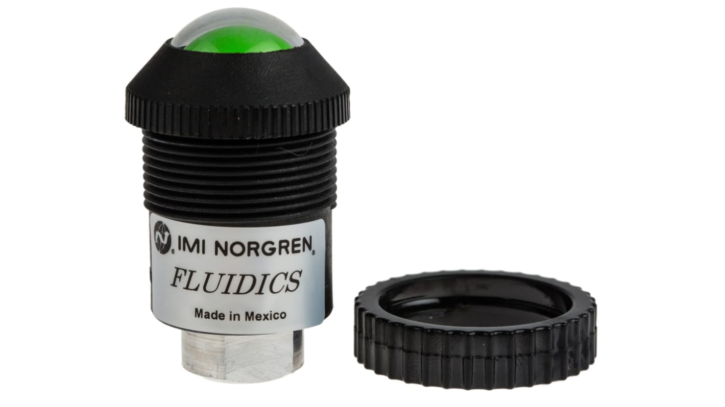 IMI Norgren Green, Red Panel Mounting Visual Indicator, 8.6bar, G 1/8 inlet port, 30mm mount hole