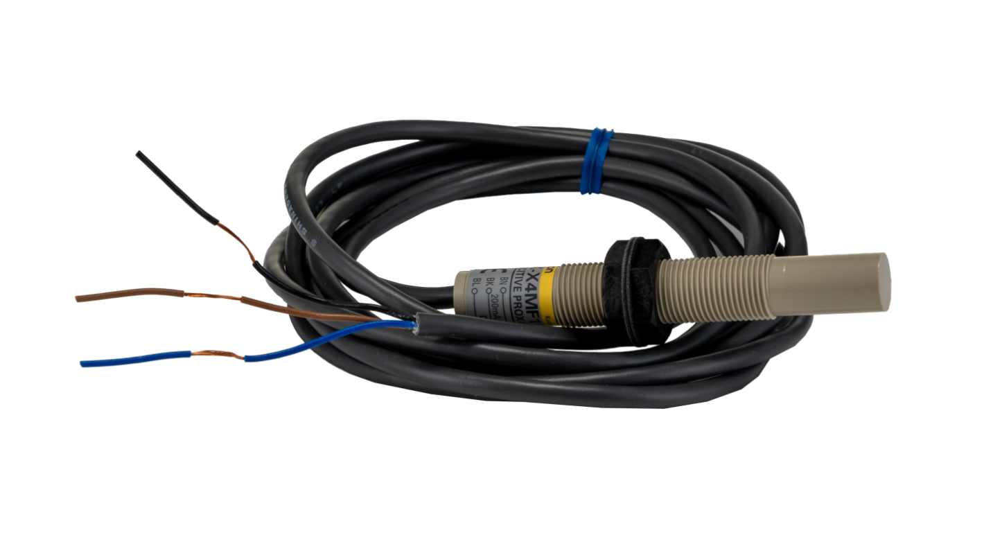 Omron Capacitive Threaded Barrel Proximity Sensor, M12, 4 mm Detection, PNP NO, 10 → 30 V dc