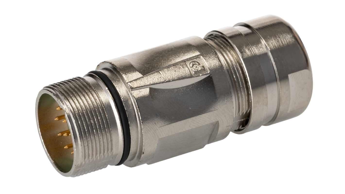 Phoenix Contact M23圆形连接器插头, 12芯, 电缆安装, 焊接端接, 8.0A, 48V 交流, IP67, CA-12P1N129008系列