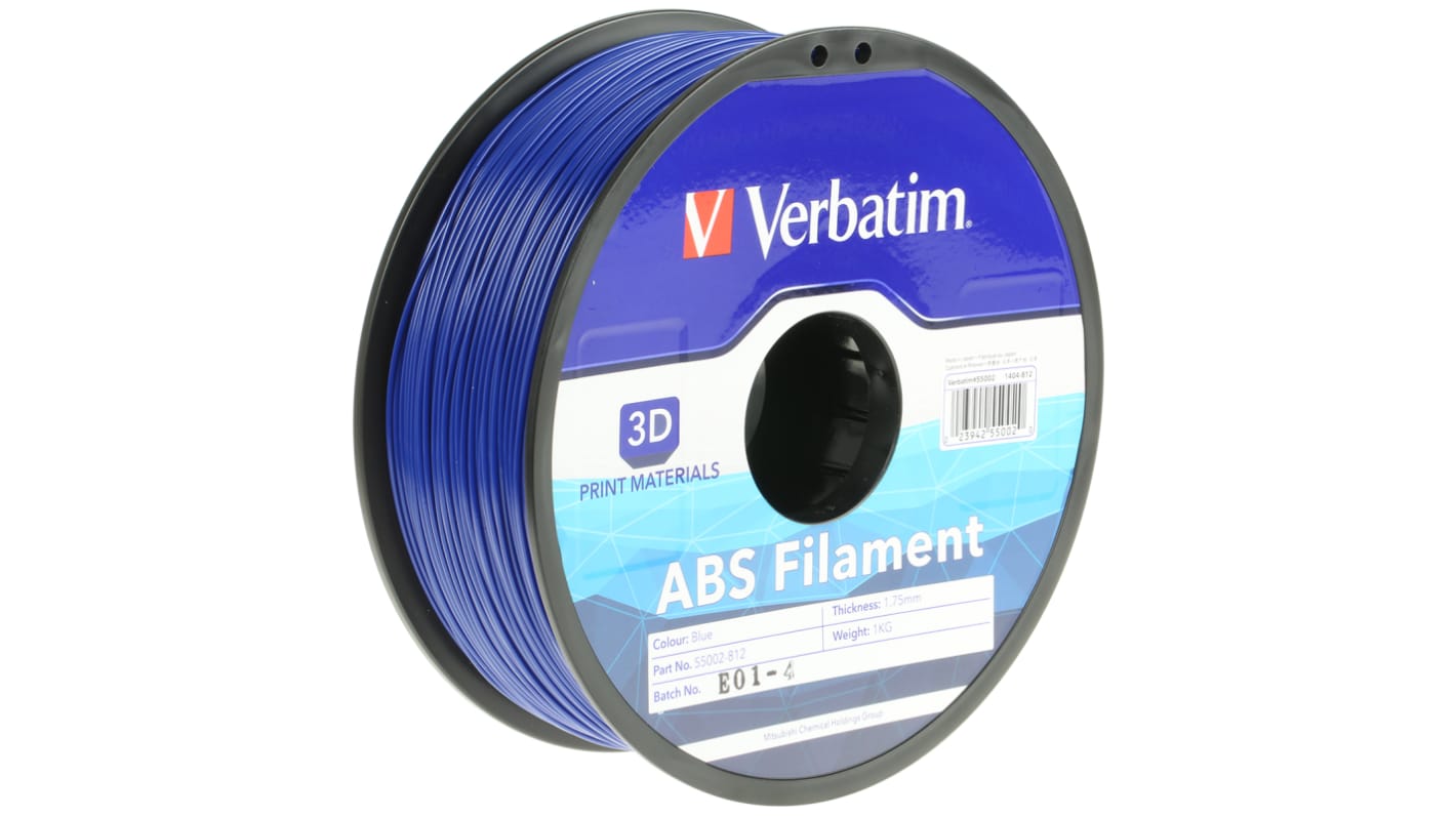 Verbatim 1.75mm Blue ABS 3D Printer Filament, 1kg