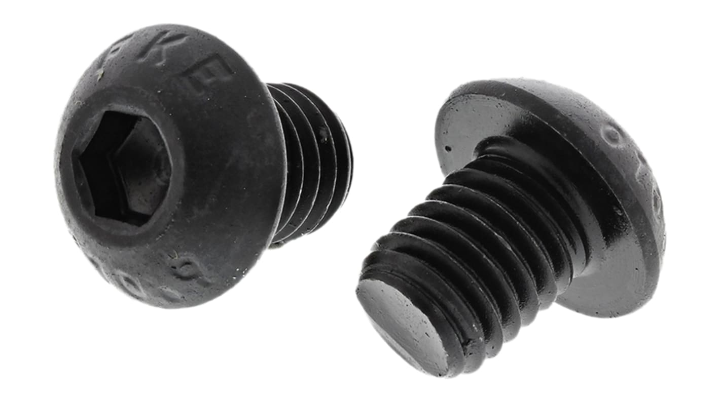 Śruba imbusowa M8 długość 10mm Gniazdo sześciokątne wypukłe Stalowe RS PRO