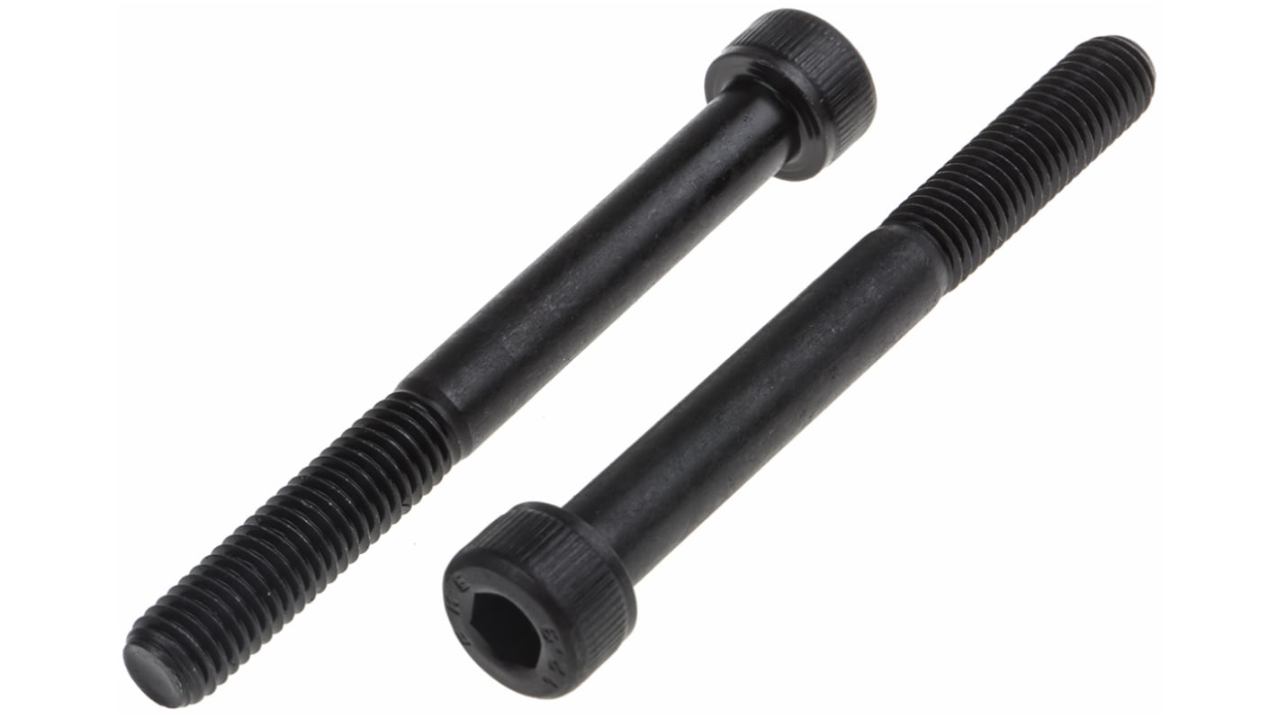 RS PRO M8内六角螺丝, 公制, 75mm长, 钢制, 黑色，本色表面, DIN 912标准