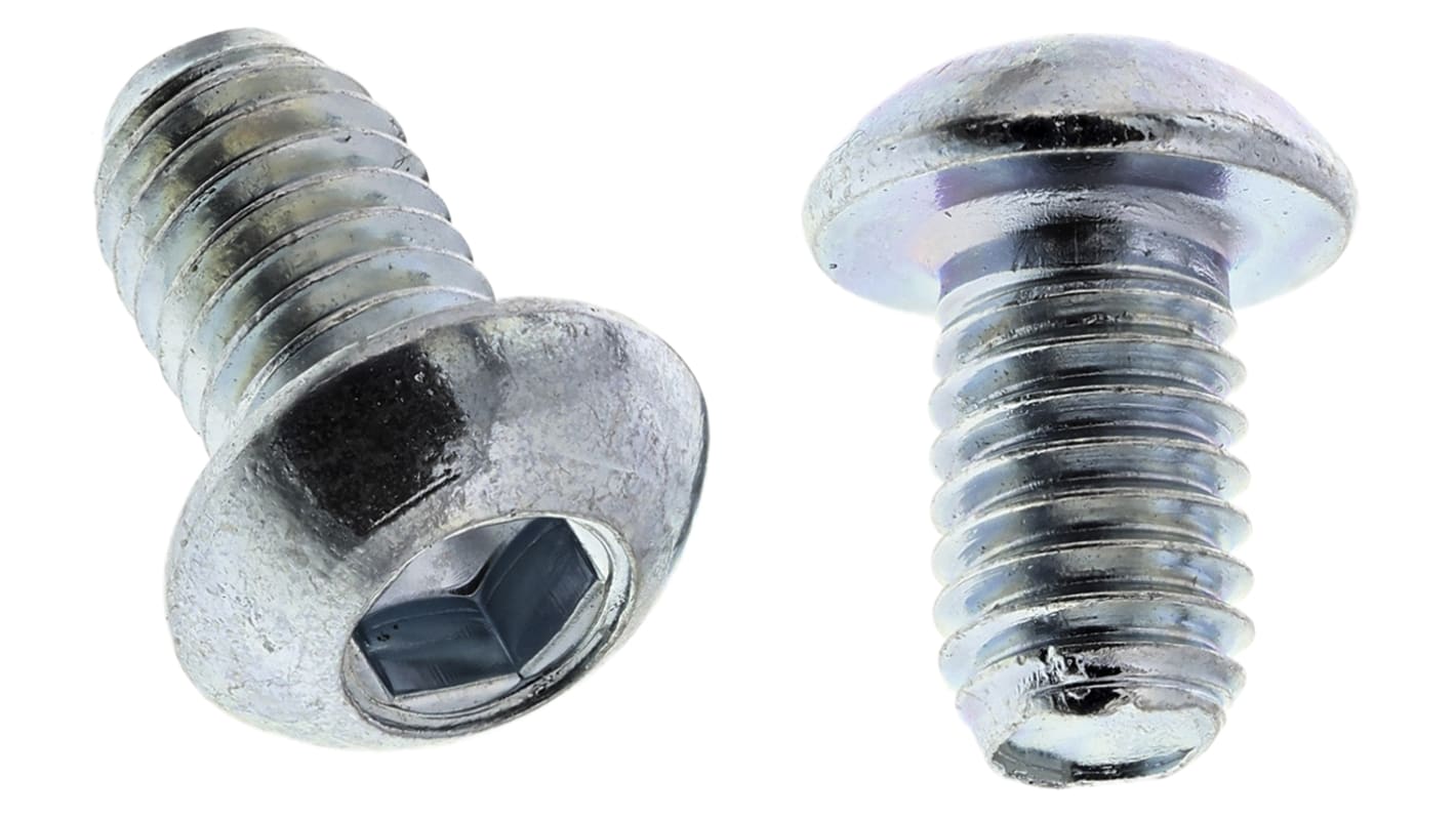 Śruba imbusowa M6 długość 10mm Gniazdo sześciokątne wypukłe Stalowe RS PRO