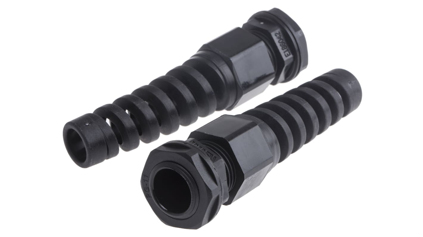 RS PRO Kabelverschraubung, PG11 Nylon Schwarz 5mm/ 10mm, IP68