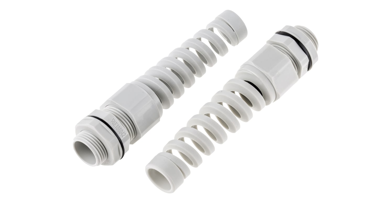 RS PRO Grey Nylon Cable Gland, M20 Thread, 10mm min., 14mm max., IP68