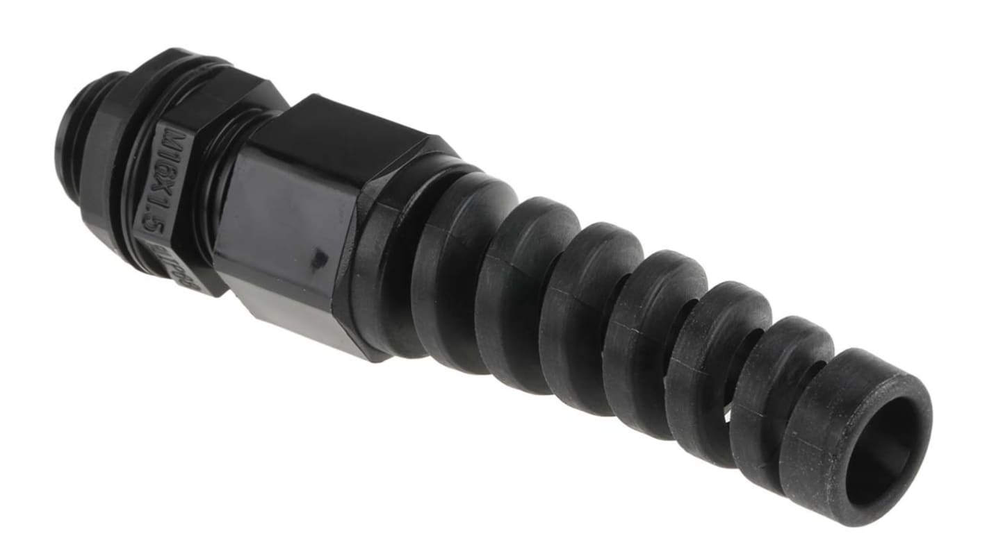 RS PRO Kabelverschraubung, M16 Nylon Schwarz 5mm/ 10mm, IP68