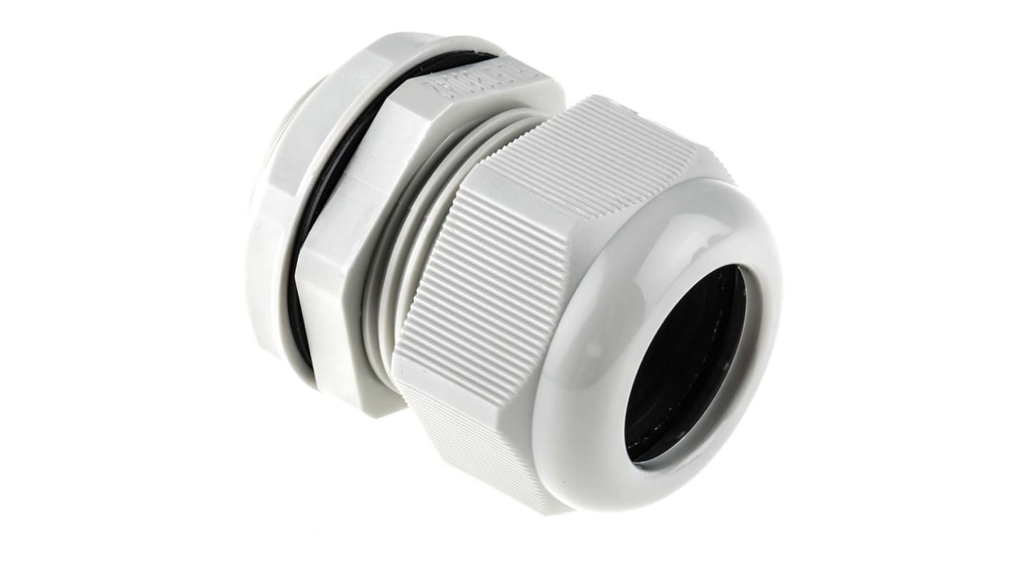 RS PRO Grey Nylon Cable Gland, M32 Thread, 18mm min., 25mm max., IP68