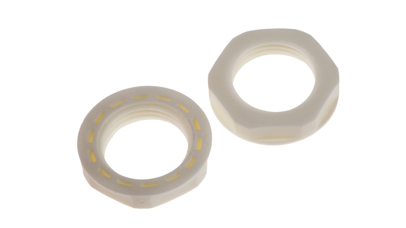 Contratuerca para prensaestopas, RS PRO, Blanco, Nylon 66, M20, IP68