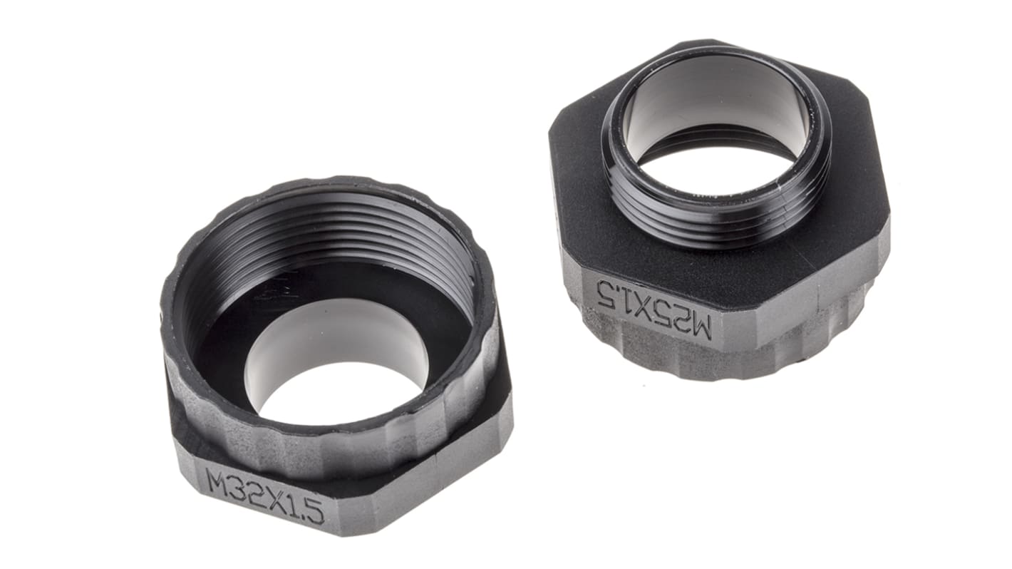 RS PRO Kabelverschraubungsadapter Typ Enlager M32 M25 Nylon 66 Schwarz M25 → M32