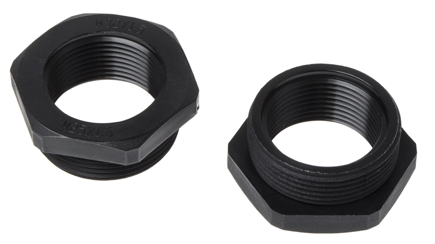 RS PRO Cable Gland Adaptor, M32 Exterior Thread, M25 Interior Thread, Nylon 66