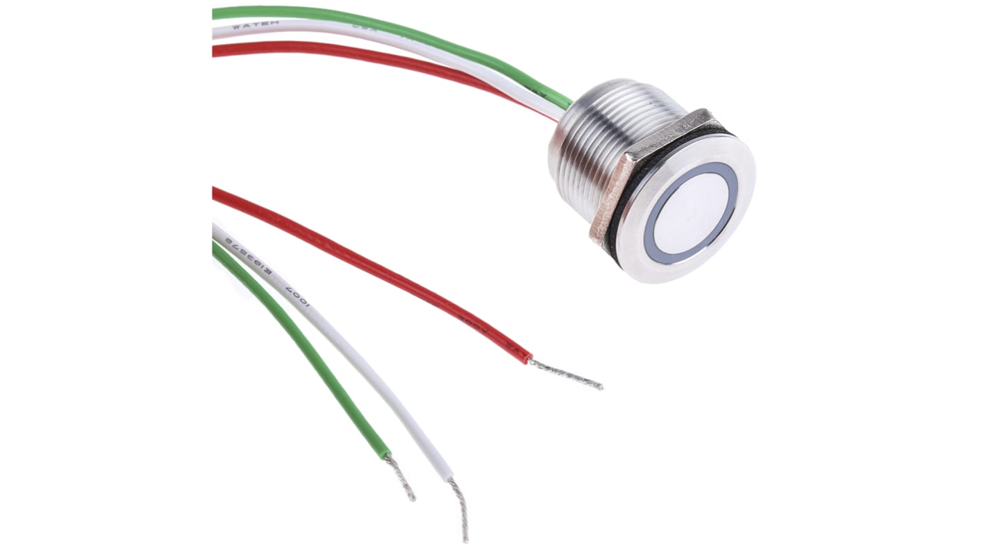 Interruttore capacitivo Momentaneo NA, 1.5A, 30V cc LED Verde, IP68