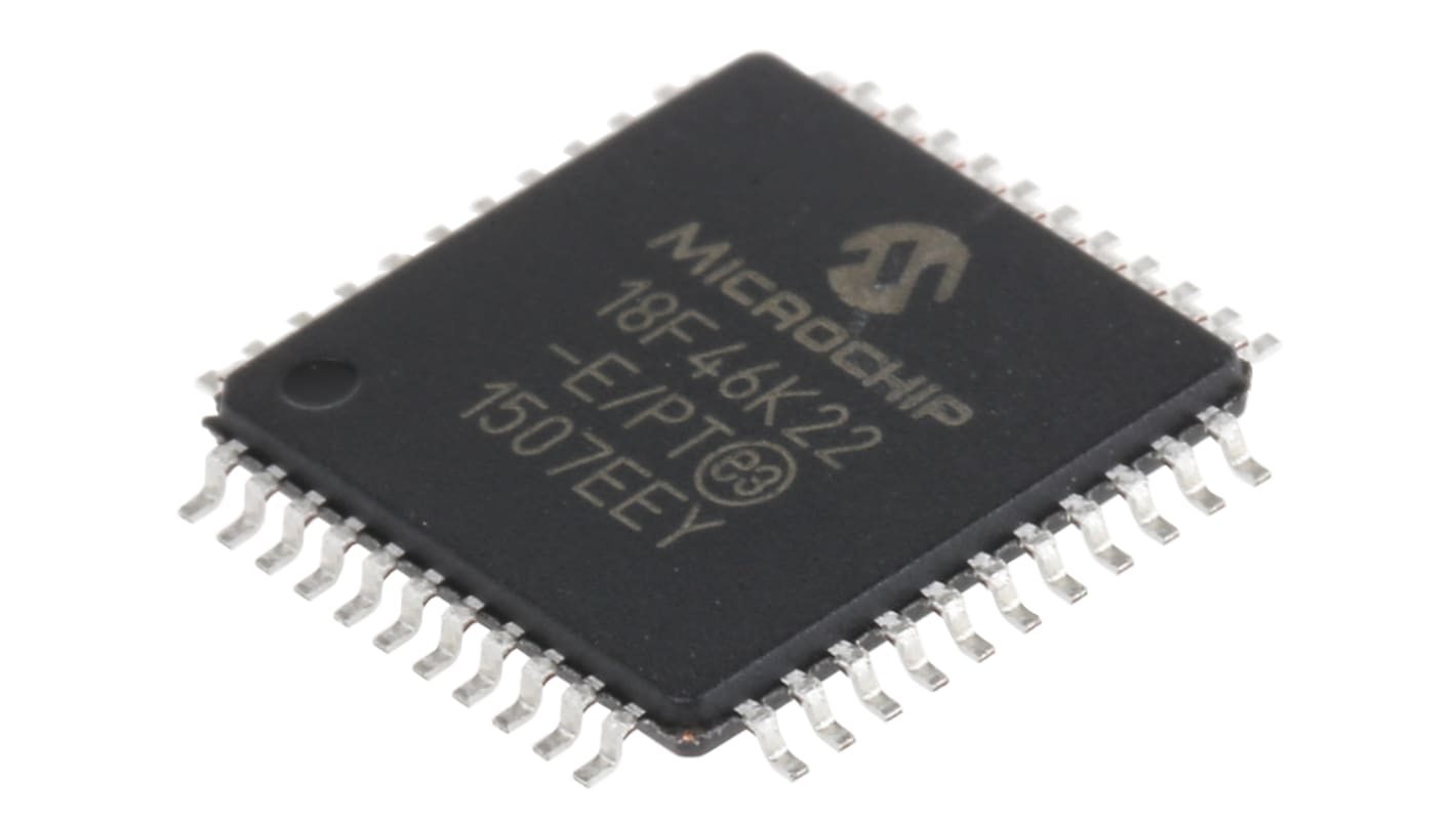 Microchip PIC18F46K22-E/PT, 8bit PIC Microcontroller, PIC18F, 64MHz, 64 kB Flash, 44-Pin TQFP