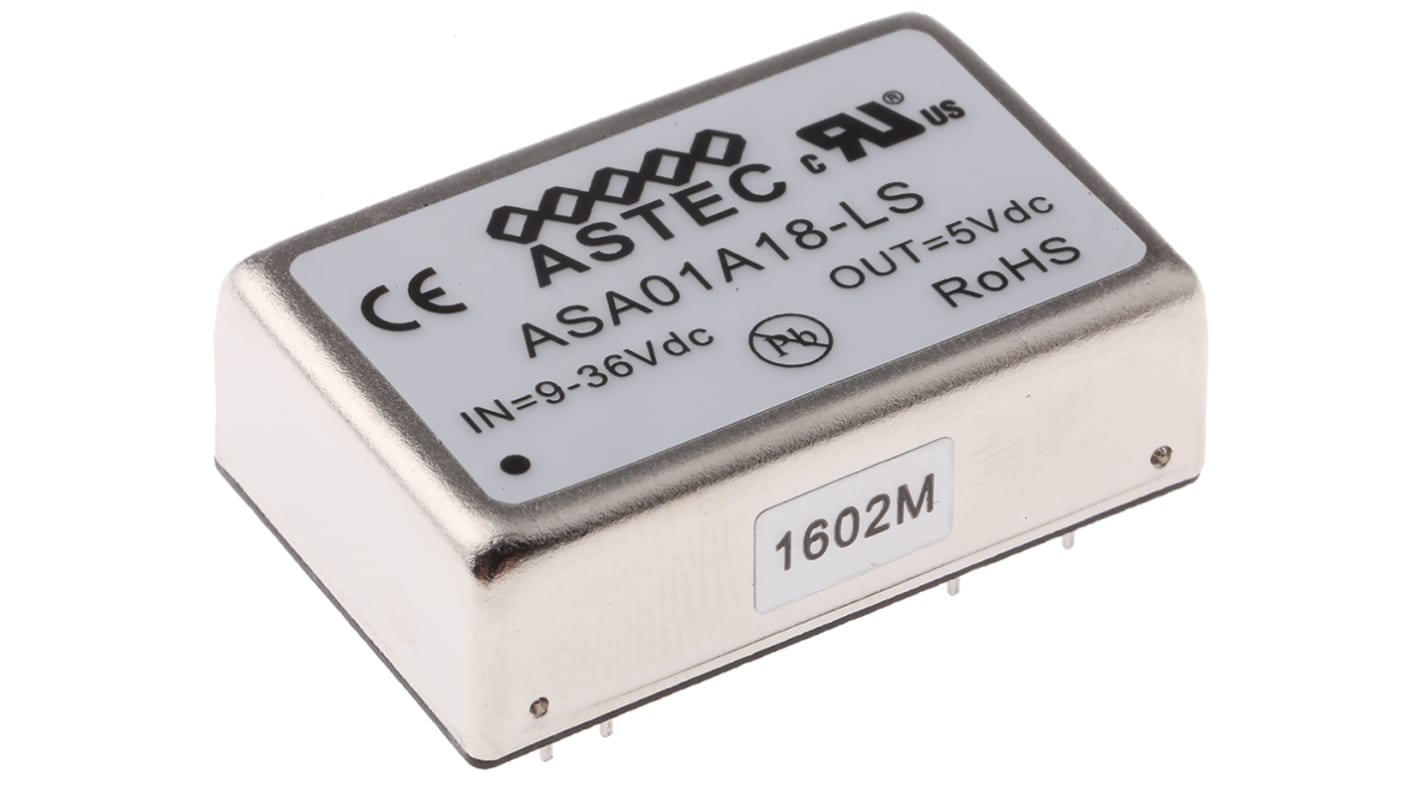 Artesyn / Advanced Energy 隔离式DCDC转换器, 9 → 36 V 直流输入, 5V 直流输出, 5W, ASA系列