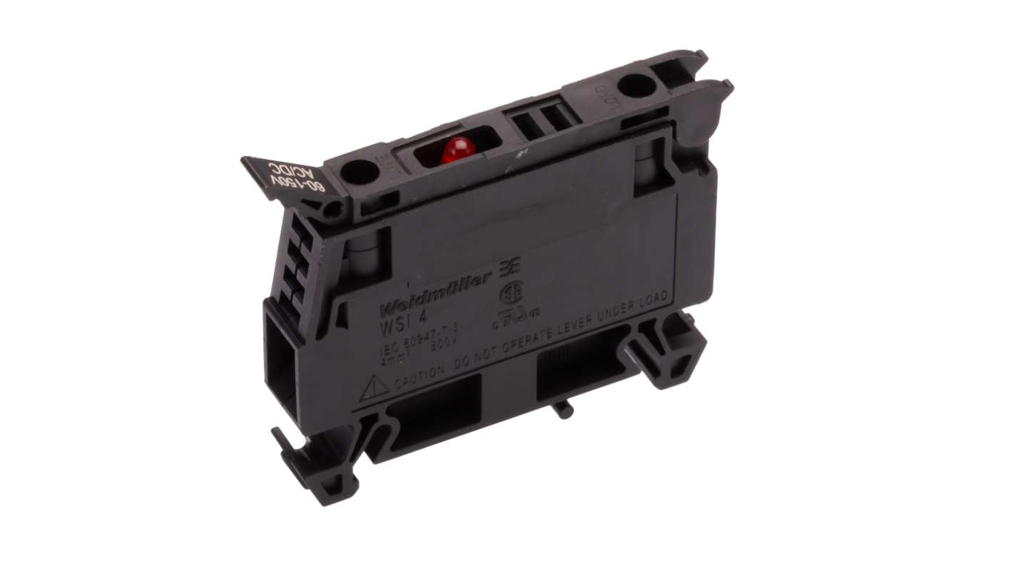 Weidmuller 1886570000 W Series Black, 4mm², Single-Level, Screw Termination, Fused