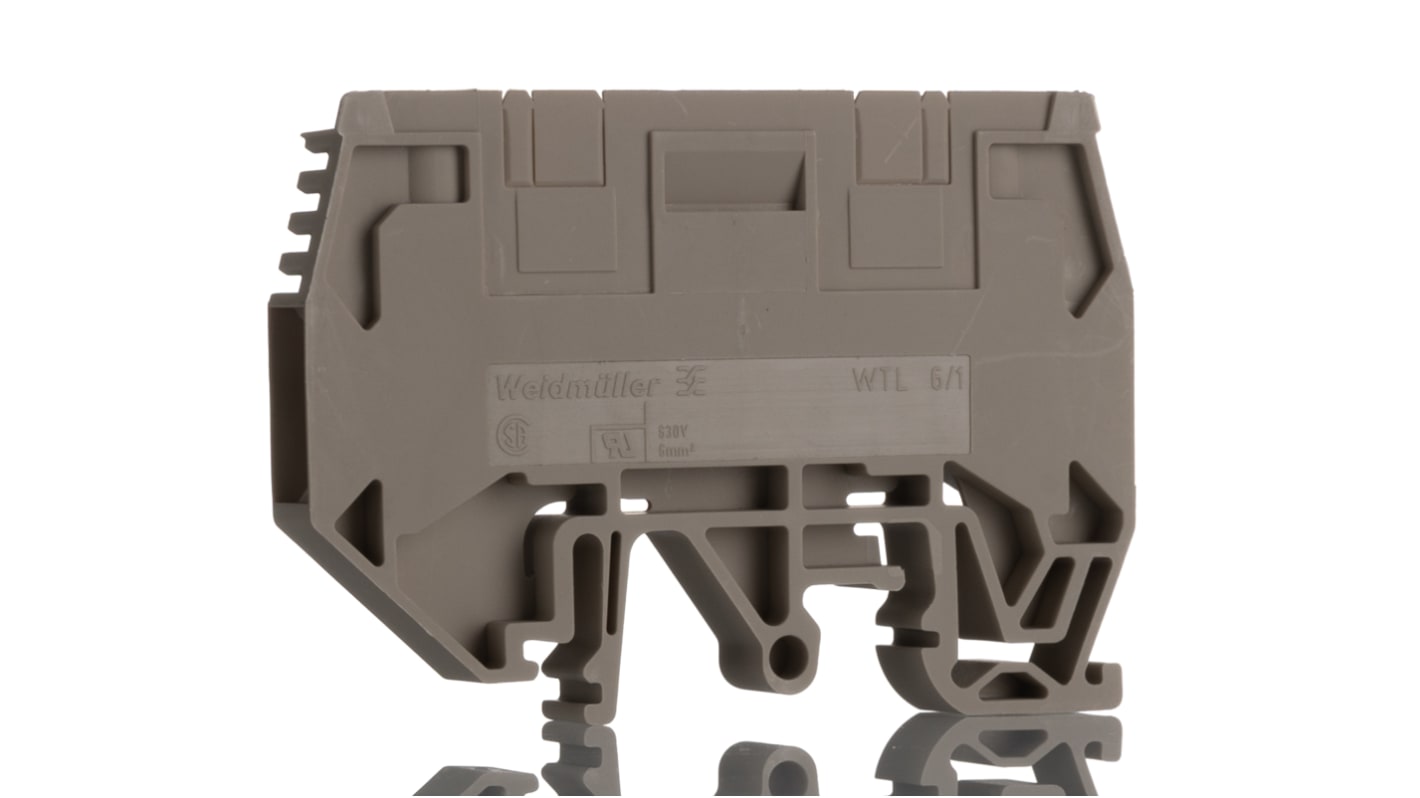 Weidmuller 1934810000 WTL Series Dark Beige, 6mm², Single-Level, Screw Termination